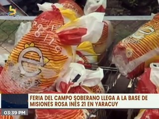 Feria del Campo Soberano beneficia a 1.218 familias de la Base de Misiones Rosa Inés en Yaracuy
