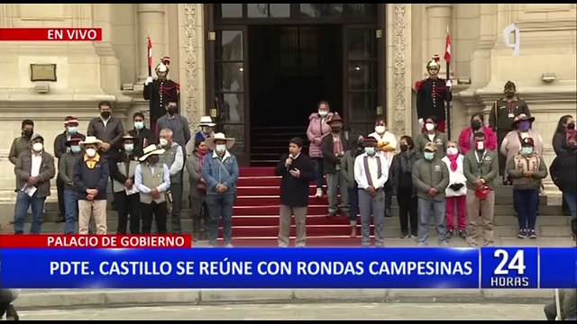 Pedro Castillo se reúne con dirigentes de rondas campesinas en Palacio