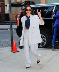 Aubrey Plaza Paired Gen Z's Beloved Halter Top With a Classic Slouchy Pantsuit