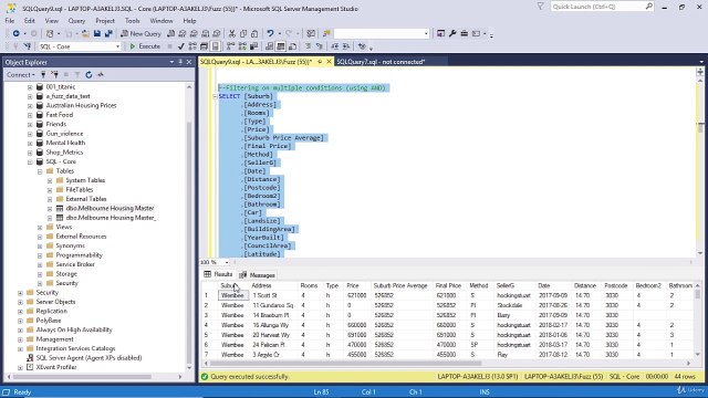 Filtering Using the 'WHERE', 'IN' & 'LIKE' Statements