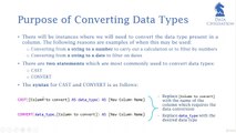 Data Type Conversion The 'CAST' and 'CONVERT' Functions