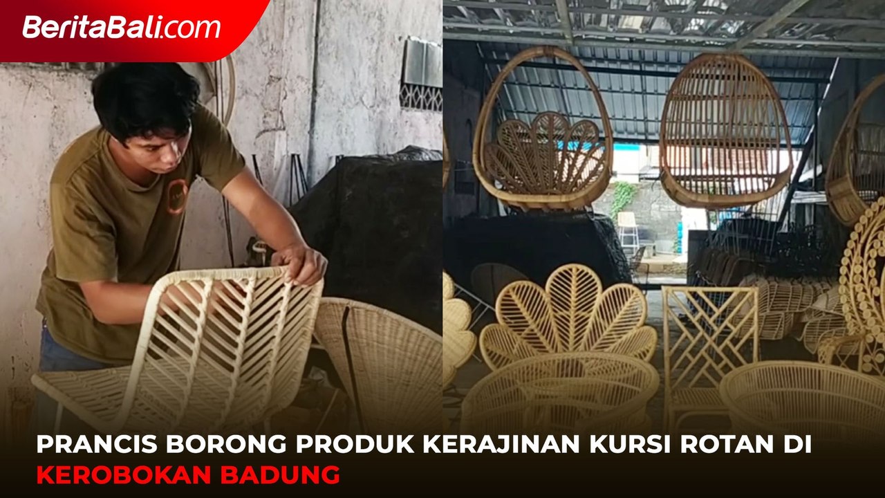 Prancis Borong Produk Kerajinan Kursi Rotan di Kerobokan Badung