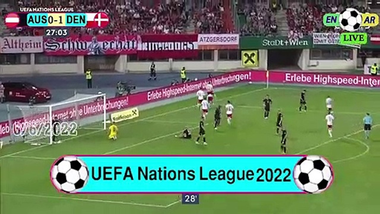 Denmark 2-1 Austria / النمسا1-2الدانمارك -  UEFA Nations League2022
