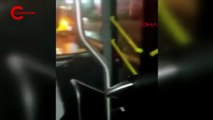 İETT otobüsünün camlarını kırdılar, yolculara dehşeti yaşattılar