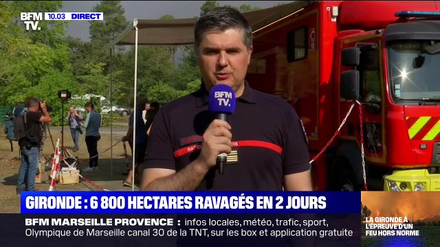 L'incendie en Gironde continue de se propager mais de manière beaucoup moins virulente selon les pompiers