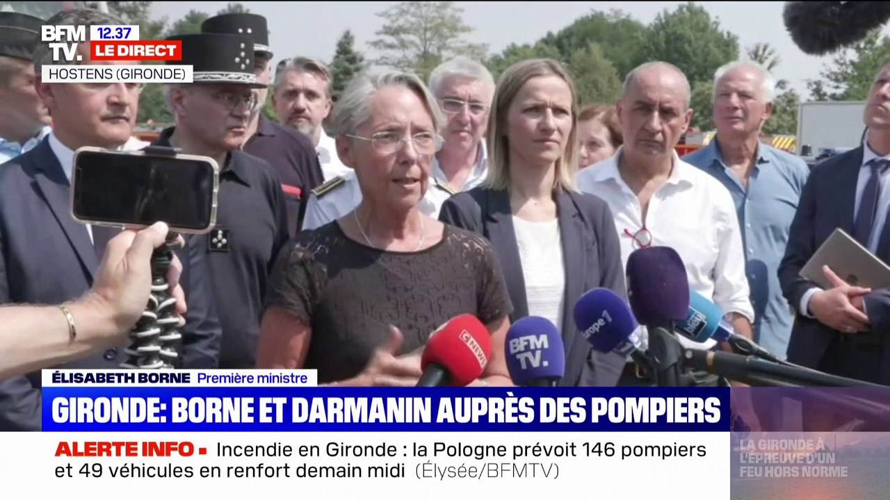 Gironde: Elisabeth Borne décrit "des événements dont on sait très bien qu'ils sont liés au dérèglement climatique"