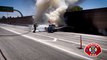 Las impactantes imágenes de una avioneta estrellándose en plena autopista