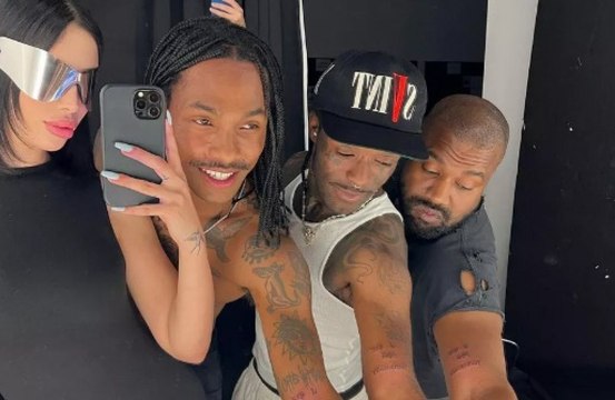 Kanye West shows off joint tattoo with Steve Lacy and Lil Uzi Vert