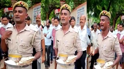 ಉತ್ತರ ಪ್ರದೇಶದಲ್ಲಿ ಊಟದ ತಟ್ಟೆ ಹಿಡಿದು ಕಣ್ಣೀರು ಹಾಕಿದ ಪೊಲೀಸ್ ಕಾನ್ಸ್ಟೇಬಲ್ | *India | OneIndia Kannada