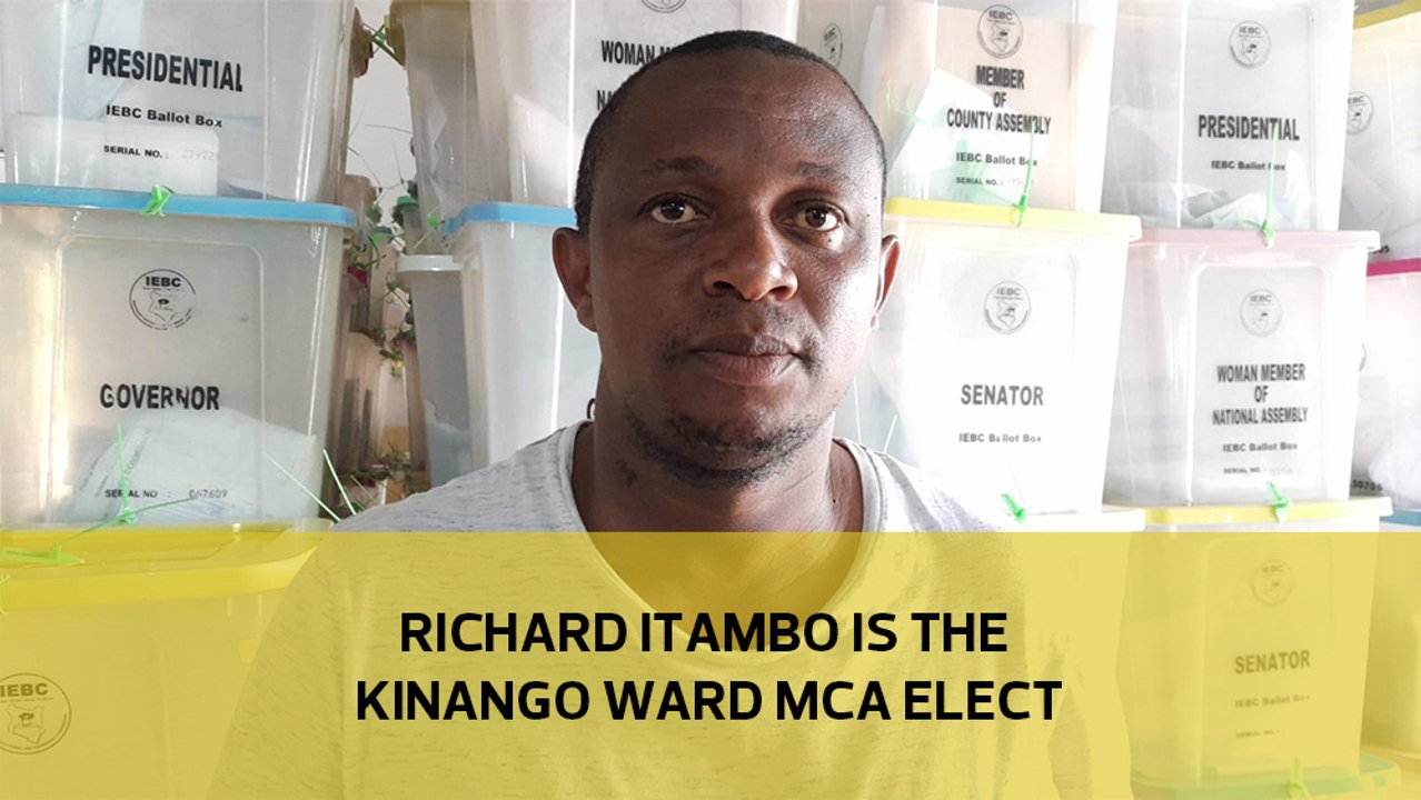 Richard Itambo is the Kinango Ward MCA elect
