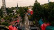 Flash Back Log Flume (Walibi Belgium Theme Park - Wavre, Belgium) - Water Rapids Flume Ride POV Video - Front Row