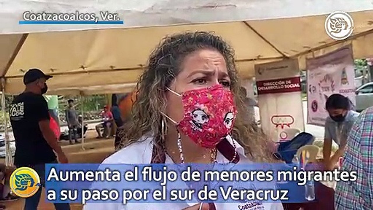 Aumenta el flujo de menores migrantes a su paso por el sur de Veracruz