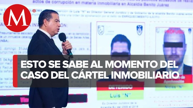 Exhiben en La Mañanera a funcionarios presuntamente ligados al Cártel Inmobiliario