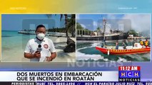 ¡Tragedia! Dos personas mueren al explotar barco en Islas de La Bahía #Honduras (1)