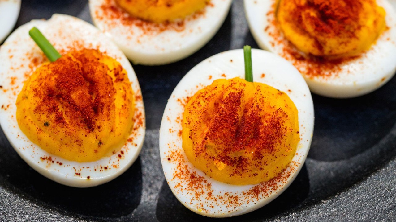 These Pumpkin Deviled Eggs Are The Cutest Halloween Treat
