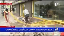 Chorrillos: Vecinos denuncian ciclovía mal diseñada que ocupa mitad de vereda