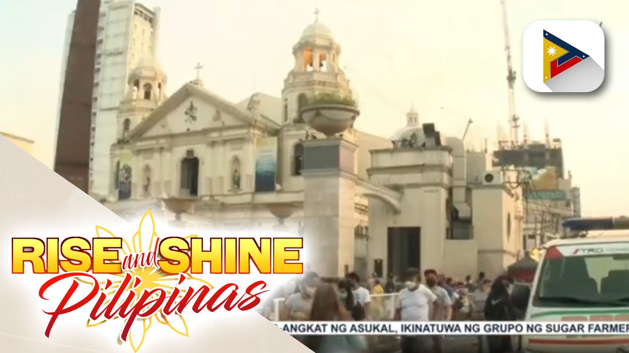 Nasa 1,000 na mga deboto, nagsimba sa Quiapo Church kaninang umaga; Health protocols, ipinatutupad pa rin sa Quiapo Church