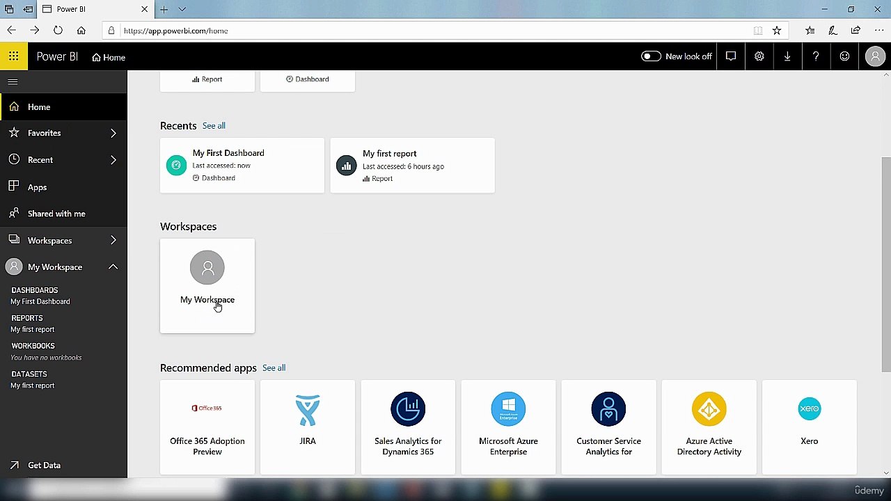 Exploring Power BI service
