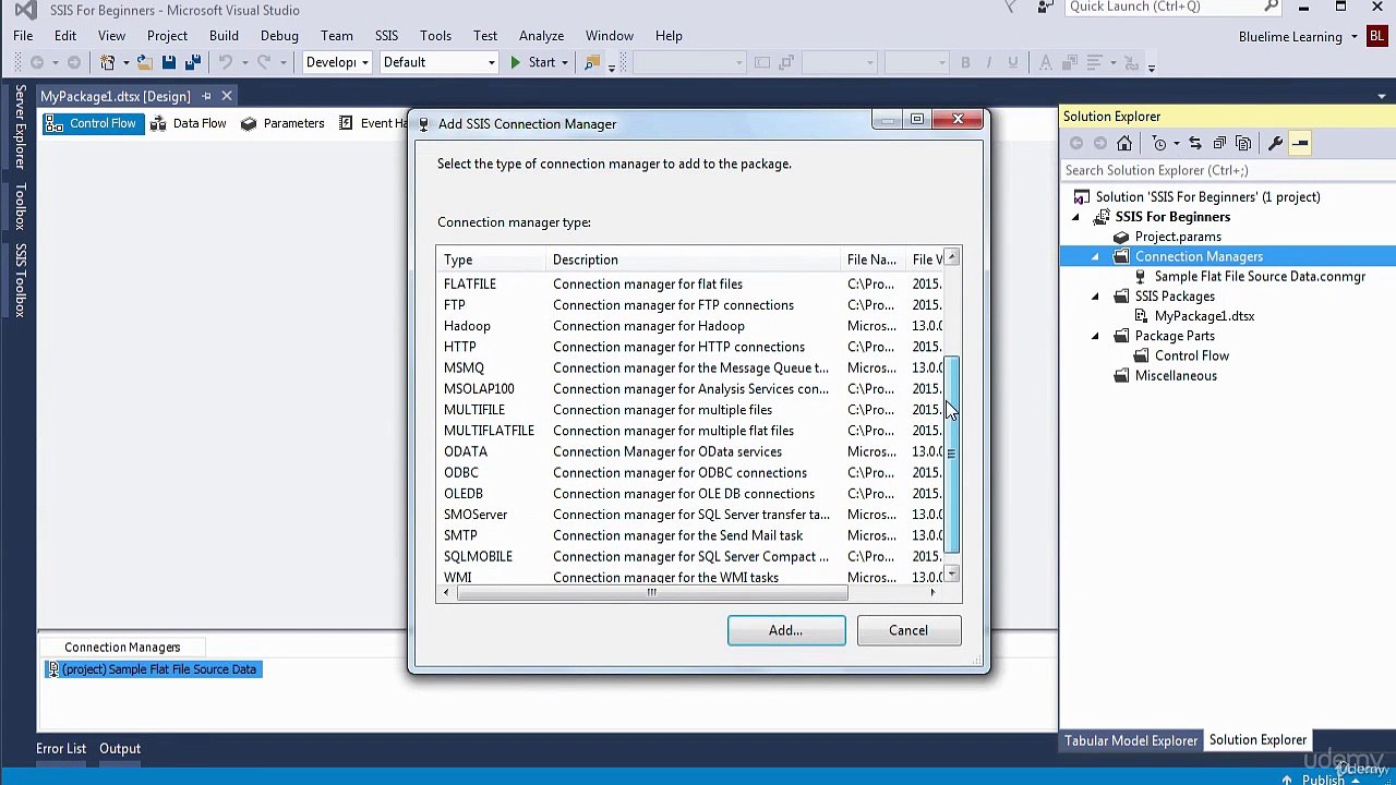 Add and Configure OLE DB Connection manager