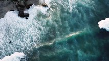Beatiful shores, Water banks, Ocean banks. Drone footage