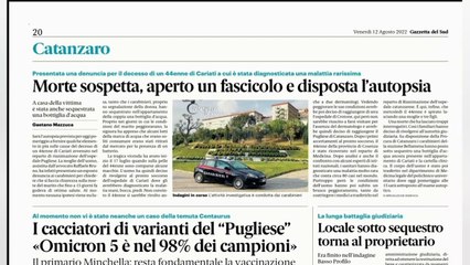Rassegna stampa 12-08-22 edizioni Calabria