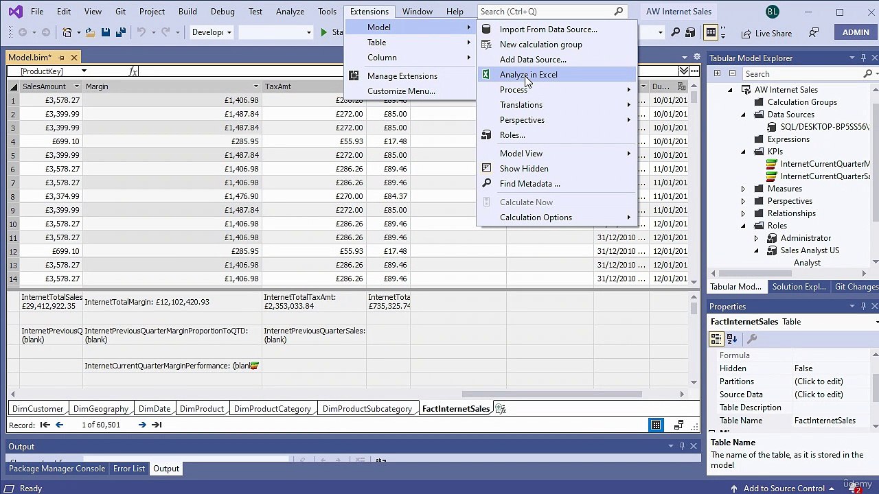 Analyze in Excel