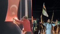 Çirkin provokasyon! Suriyeli muhalifler TSK kontrolündeki bölgede Türk bayrağı yaktı