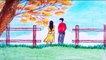 how to draw couple enjoy the nature view drawing scenery || how to draw nature view drawing scenery