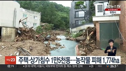 주택·상가침수 1만5천동…농작물 피해 1,774ha