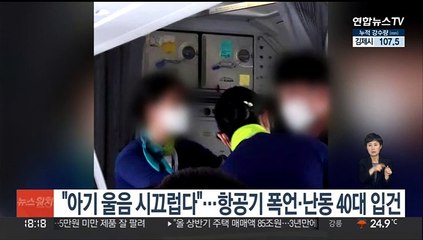 "아기 울음 시끄럽다"…항공기 폭언·난동 40대 입건