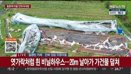 지붕 뜯기고 비닐하우스 폭삭…강한 돌풍에 마을 쑥대밭