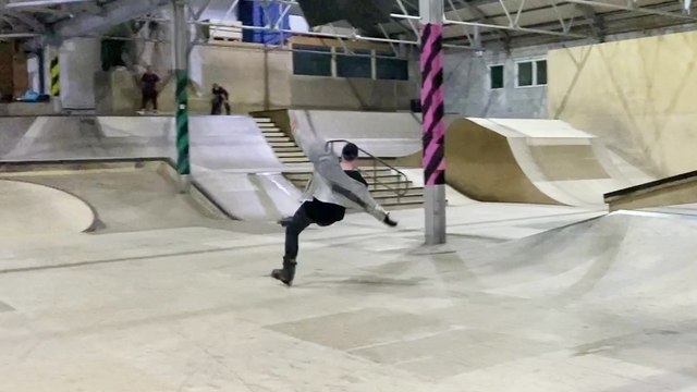 'Skater loses balance and falls down after attempting a simple jump trick'