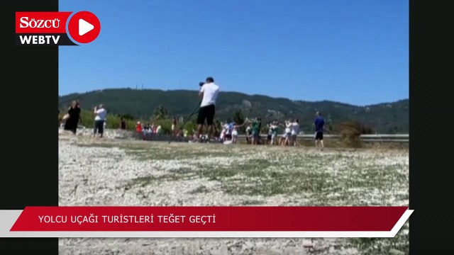 Yolcu uçağı turistleri teğet geçti