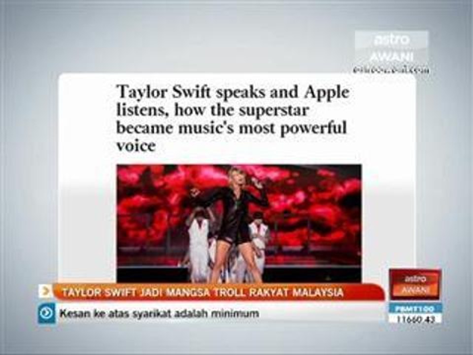 Taylor Swift jadi mangsa troll rakyat Malaysia