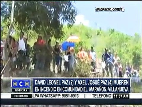 Dos niños mueren calcinados al incendiarse su casa en la comunidad El Marañon, Cortés