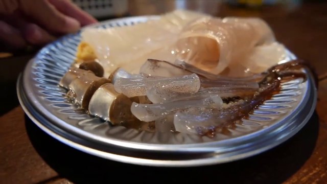 Japanese Street Food - DANCING SQUID SASHIMI Hakodate Japan Seafood