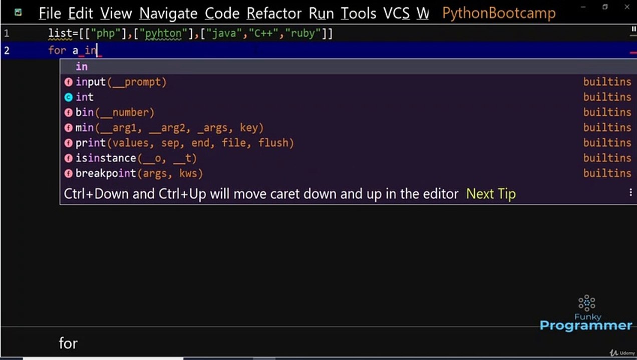 Nested Loop Using List