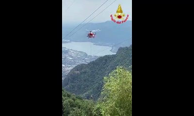 Lecco, il salvataggio della mucca caduta nel dirupo