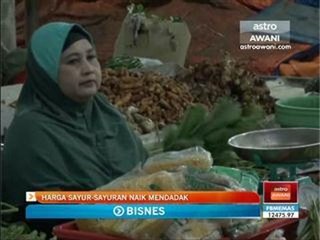 Harga sayur-sayuran naik mendadak
