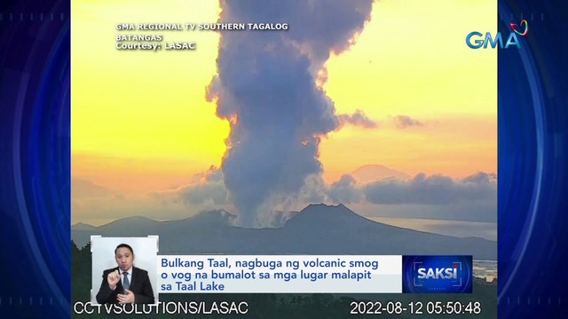 Bulkang Taal, nagbuga ng volcanic smog o vog na bumalot sa mga lugar malapit sa Taal Lake | Saksi