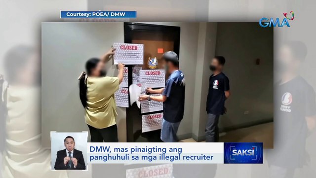 Babaeng sangkot umano sa illegal recruitment, arestado sa opisina ng Dept of Migrant Workers | Saksi