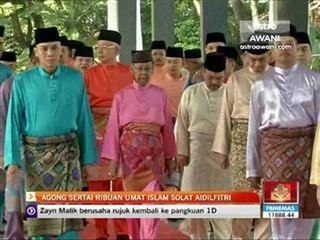 Agong sertai ribuan umat Islam solat Aidilfitri