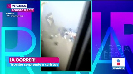 VIDEO: Tromba marina sorprende a turistas en Veracruz