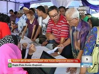 Kadar BR1M berkurangan jika tiada kenaikan kadar tol