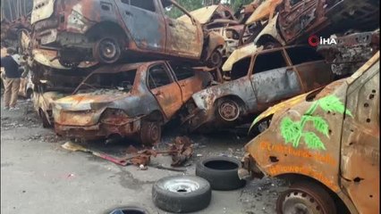 Ukrayna'da hurdaya dönen araçlar tuval oldu"Umut Çiçekleri" NFT olarak satışa sunulacak