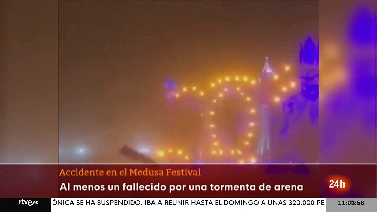 Une personne est morte et des dizaines ont été blessées ce matin lorsqu'une bourrasque de vent a frappé un festival de musique près de la station balnéaire espagnole de Valence - VIDEO