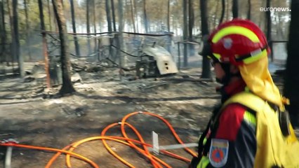 Los bomberos estabilizan el gigantesco incendio en el departamento francés de la Gironda
