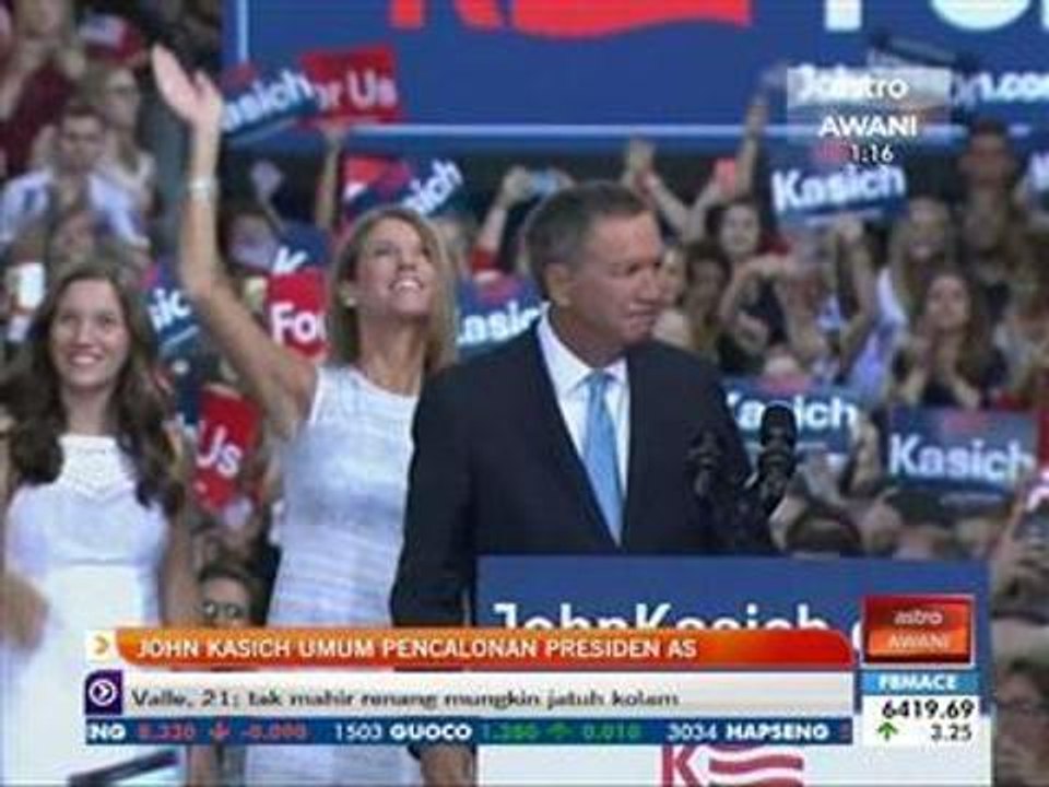 John Kasich umum pencalonan Presiden AS