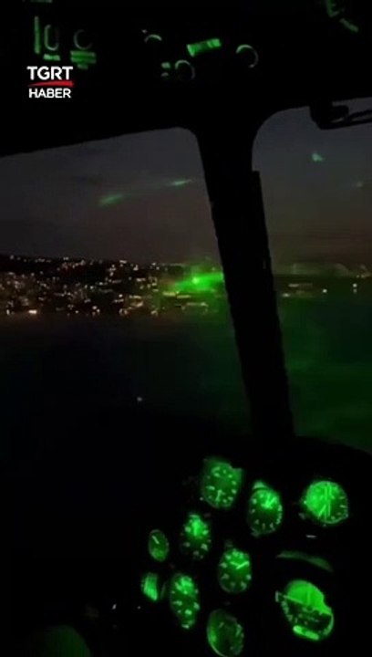 Bodrum'da, yangın gözetlemesi için gece uçuşu y...