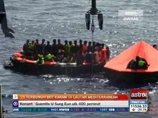 25 terbunuh bot karam di Lautan Mediterranean